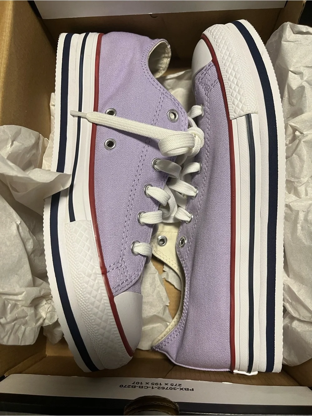 Converse Kids Lavender Low Top Sneakers with White Laces